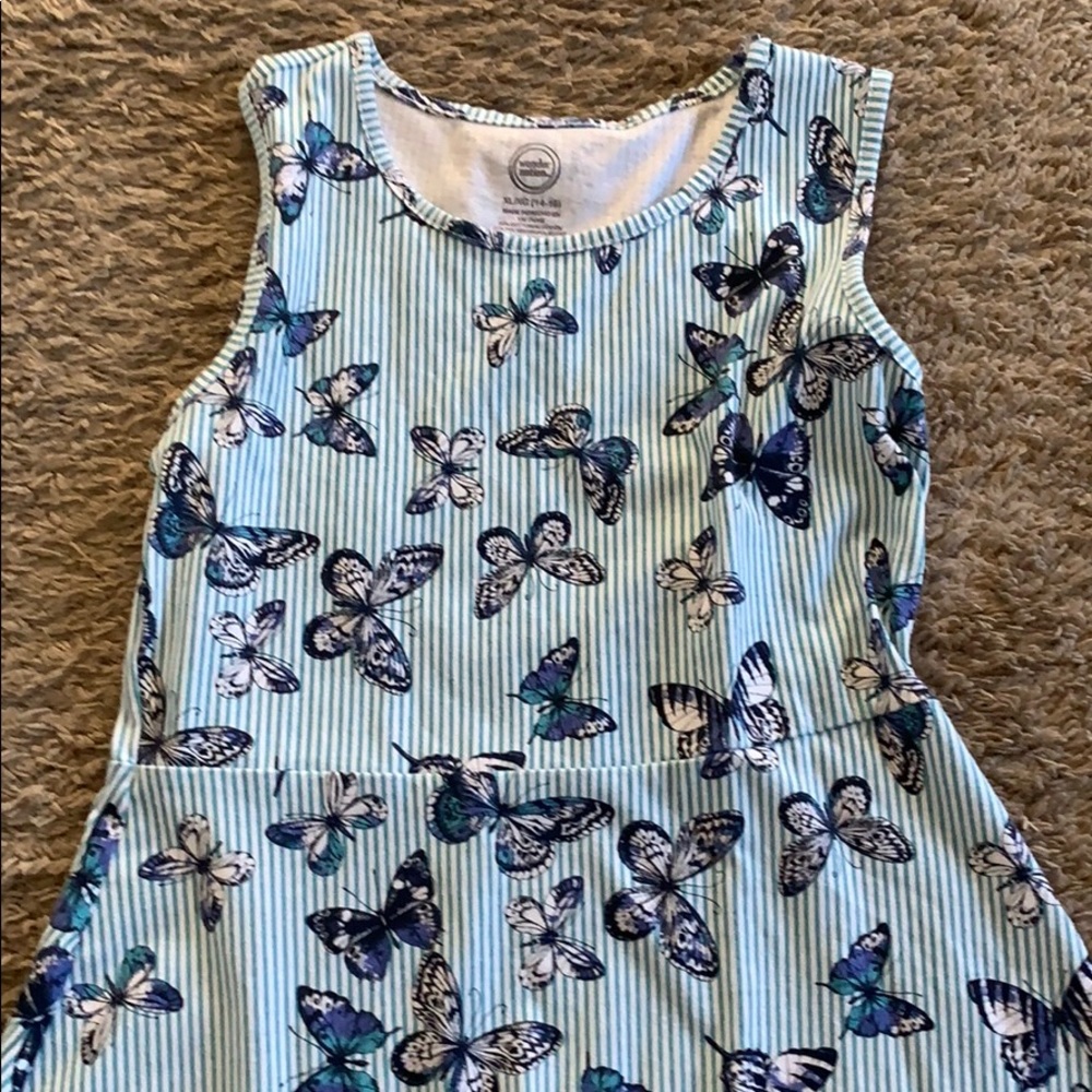 Blue butterflies dress - Picture 2 of 2